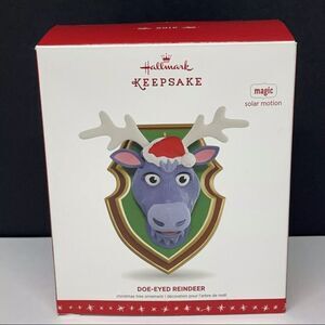 Hallmark Keepsake Ornament NIB Doe Eyed Reindeer Solar Motion Magic 2016